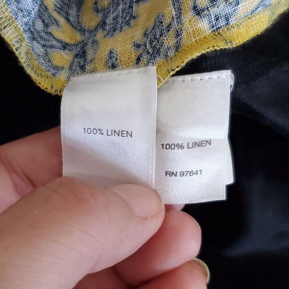 J. Jill 100% Linen Floral Print Dress with Pockets & Free Black Linen Top - Picture 16 of 16